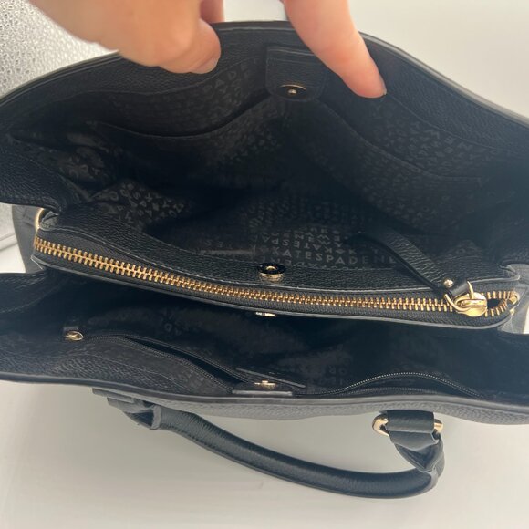 Kate Spade Black Pebbled Leather Satchel Tote Purse - Picture 5 of 7